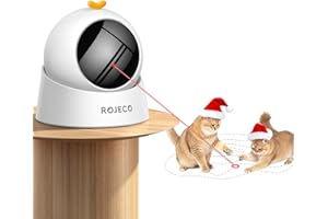 ROJECO Auto Laser Cat Toy - Random Motion Track, Magnetic 360° Base, Run Quiet,Rechargeable with 1000mAh Battery, Auto Sleep & 3 Speed Modes, Safe for Cats,Interactive Cat Gifts Toys for Bored Indoor
