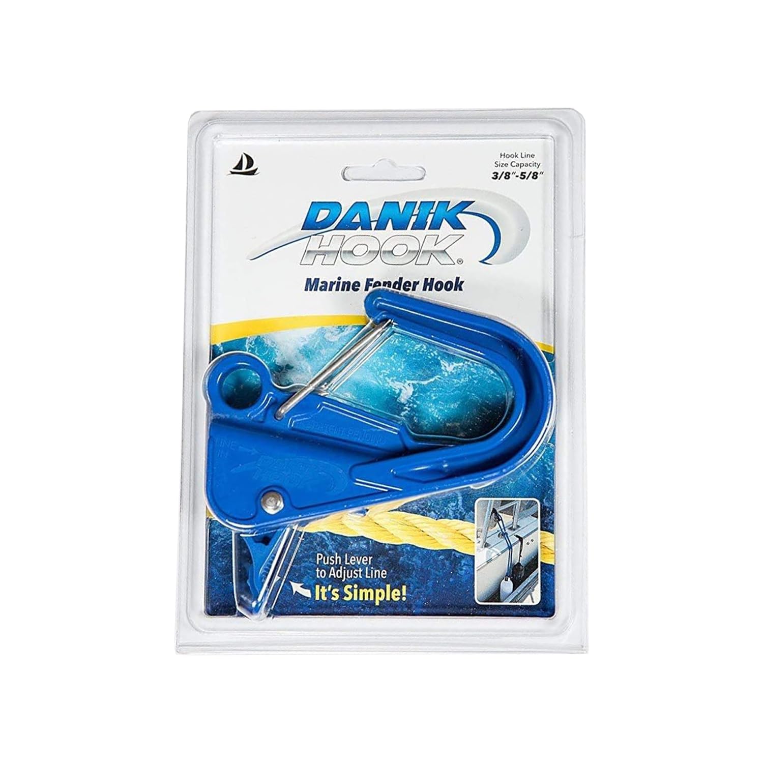 Danik Hook Marine Fender Hanger Hook, High Strength Composite Anchor Clip, Knotless Anchor System, Easy to Use, Holds 300 lbs.