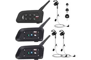 GaiRen Referee Communication System, Referee Headset Intercom with Earphone for Soccer Football Volleyball Official Handball (3 Pack)