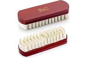 STONE AND CLARK Crepe Suede Brush for Shoes, Furniture, Boots, Bags, Belts - Natural Suede Shoe Cleaner Made with Crepe Ribbon, Red Lotus Wood Handle - Nubuck Cleaner for Cleaning, Re-Fluffing & Lifting Nap