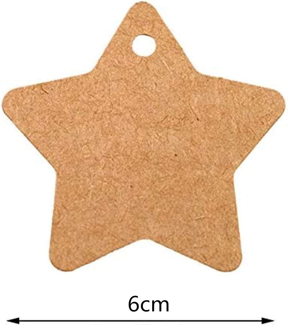 Kraft Paper Tag, 50pcs Star Gift Kraft Tags for Wedding Favour Cards DIY Tag, Gift Labels, Price Label (Star Tag-50Pcs) - Image 4