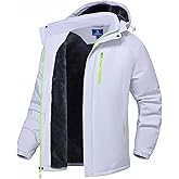 SPOSULEI Mens Skiing Jackets with Hoode Snowboarding Waterproof Fleece Liner Coats Windproof Winter Raincoat Multi Pockets