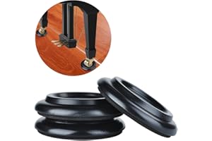 MIFXIN Grand Piano Caster Cups with Felt Bottom 3 Pack Solid Wood Upright Piano Legs Pads Hardwood Floor Protector Furniture Foot Caster Cups with EVA Anti-Slip Foam Pad (Black)