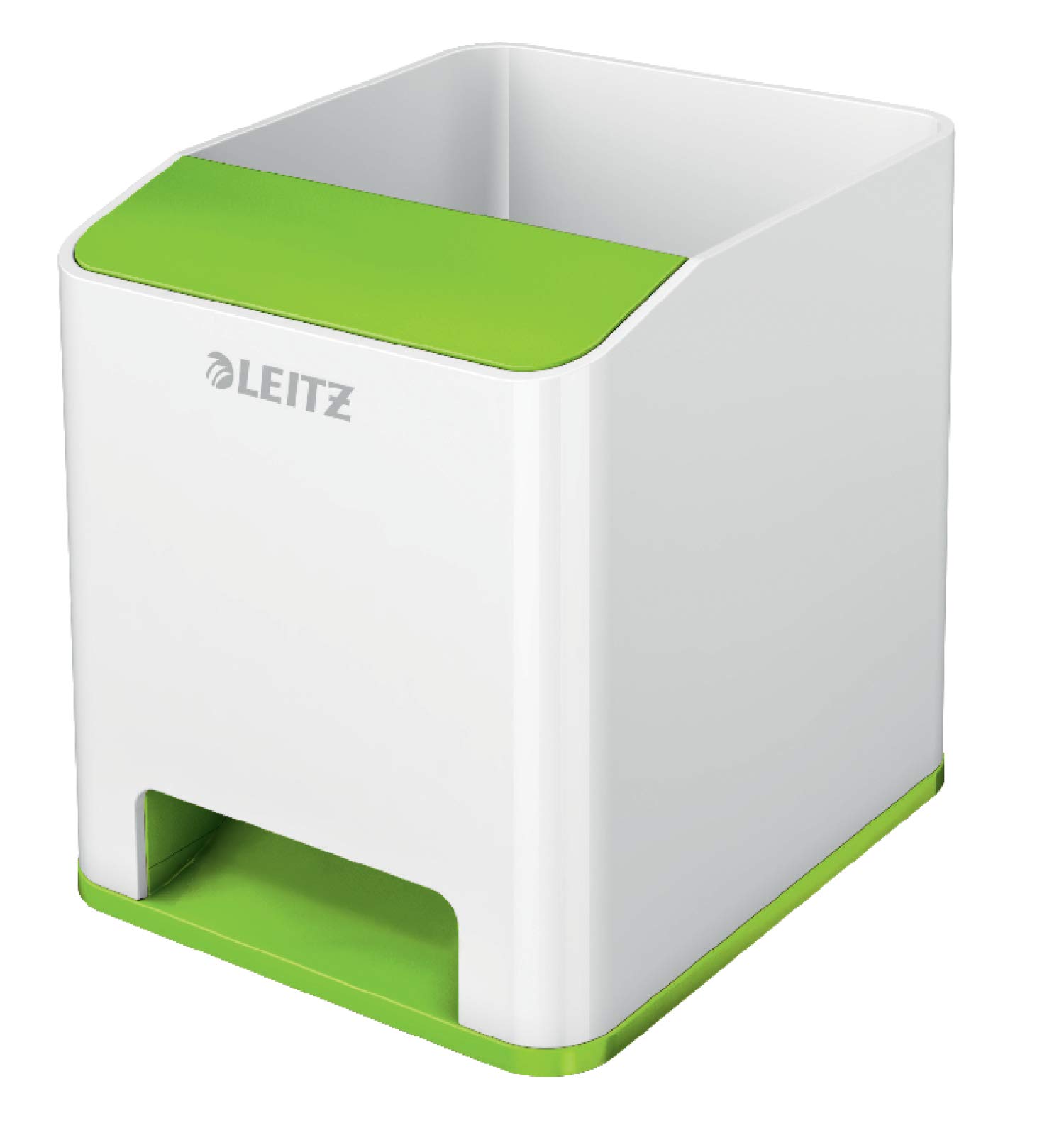 Leitz 53631054 Pen Holder, Sound Amplification Function, WOW Range, White/Green