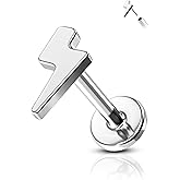 Agrewd Minimalist G23 Solid Titanium Cartilage Earring Stud 16G Threadless Push in Helix Tragus Earrings for Women Flat Back Tragus Medusa Piercing Jewelry Surgical Steel Hypoallergenic