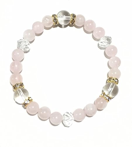 Amazon 巾着袋 さざれ 付き 恋愛成就 パワーストーン ブレスレット ローズクォーツ 6mm ロンデル ピンク 内径 約13cm ブレスレット 通販