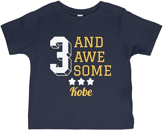 Amazon.com: FunnyShirts.org 3 and Awesome Birthday Tee for Kobe: Jersey Toddler T-Shirt: Clothing