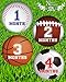 1-12 Months Sports Baby Monthly Stickers, Newborn First Year Age & Growth Tracking Stickers, Month by Month Photo Props Infant Onesie Sticker Set 12, Shower Registry Gift & Scrapbook Photo Keepsake