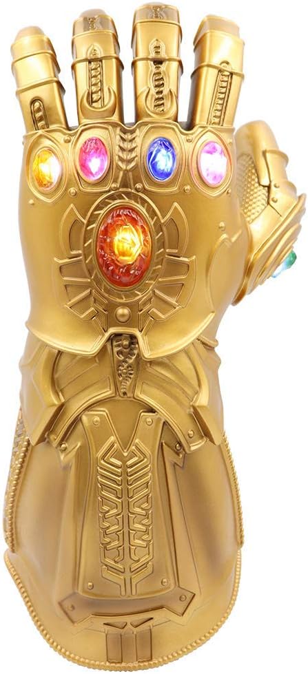 Flyinghedwig Kids Hand Thanos Glove Gloves Infinity Gauntlet with with 6 LED Light Up Gems PVC Good Shape for Cosplay (Bronze)