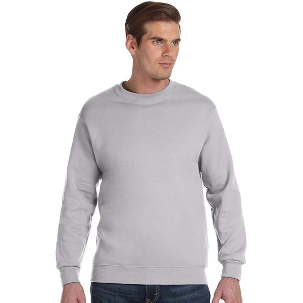 Hanes 9.7 oz. Ultimate Cotton 90/10 Fleece Crew, Large, LIGHT