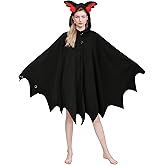 Mothman Hooded Cloak, Adult Mothman Halloween Cosplay Costume Party Cape for Women and Men