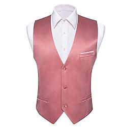 Barry.Wang Mens Rose Gold Formal Suit Vest V-neck