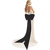 Ayervici Elegant Removable Big Bow Train for Wedding Dress Large Detachable Satin Halloween Costume for Women
