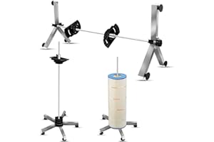 ZXBAZBB Pool Filter Cleaning System and Cleaner Stand Solid Aluminum Shaft- Compatible with 3，4，and 6 Inch Filter Cartridges，Dual Use Stand Design for Vertical & Horizontal