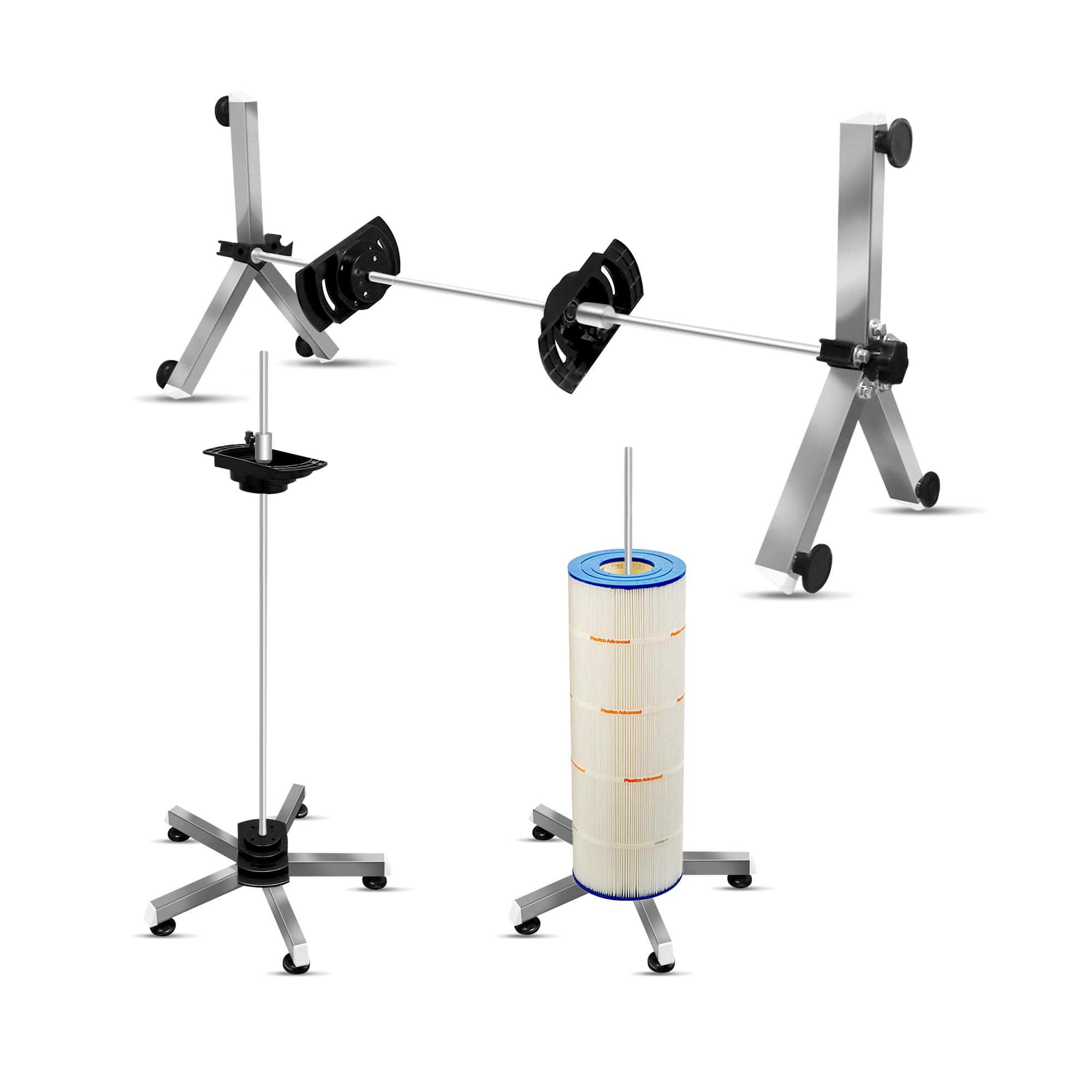 Photo 1 of ***MISSING PARTS***
Pool Filter Cleaning System and Cleaner Stand Solid Aluminum Shaft- Compatible with 3?4?and 6 Inch Filter Cartridges?Dual Use Stand Design for Vertical & Horizontal