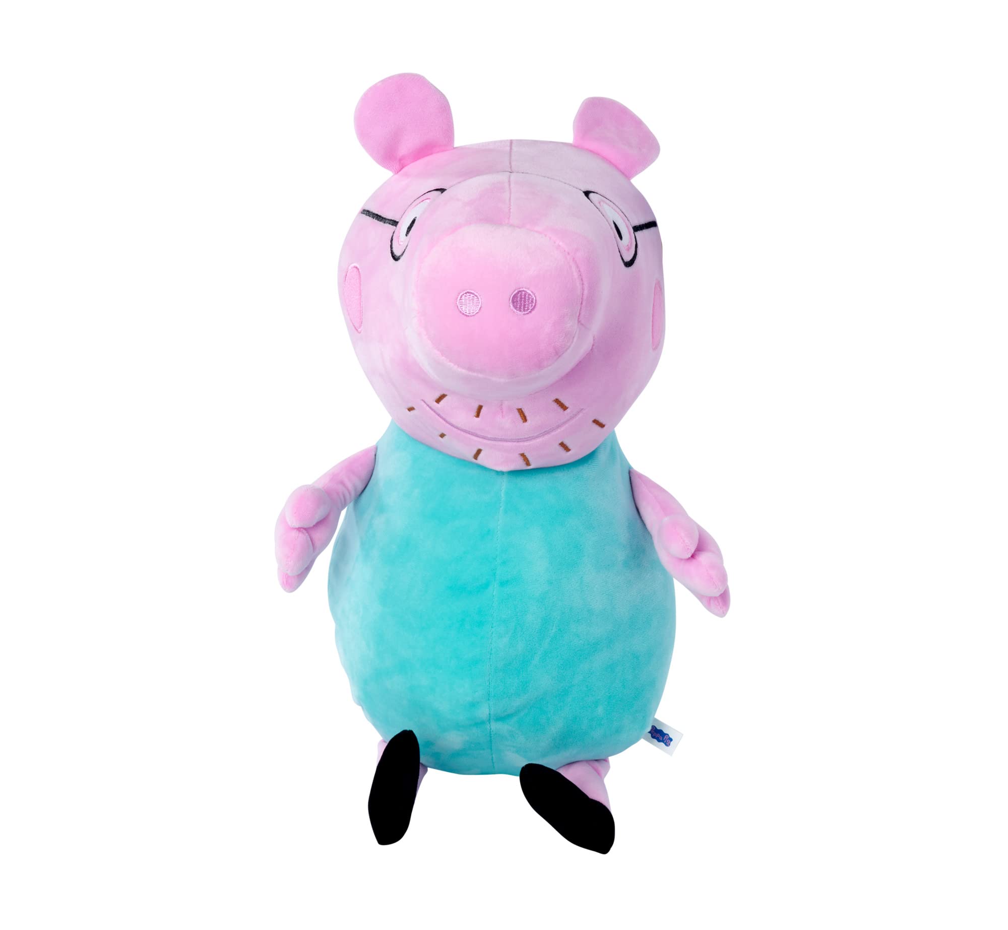 Simba 109261005 Peppa Pig Plush Papa Pig, 37 cm, in Standard Outfit, Plush Figure, Plush Toy, from the First Months of Life