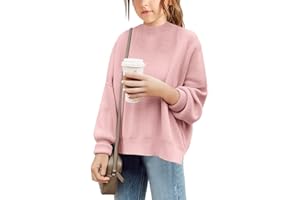 Batermoon Girls' Pullover Sweaters Long Sleeve Drop Shoulder Side Split Knit Tunic Tops 7-14 Years