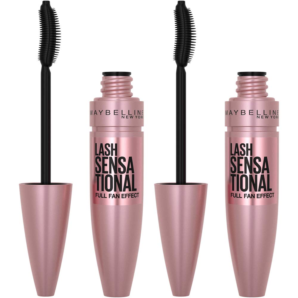 Photo 1 of **MSRP 9.99**Maybelline Lash Sensational Washable Mascara, Lengthening and Volumizing for a Full Fan Effect, Blackest Black, 1 Count