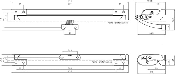 LIWIN ML35 S1 40H 0G 00 grau Kettenmotor L35 230V Hub 50 400 mm RAL 7035 28 W 230 V