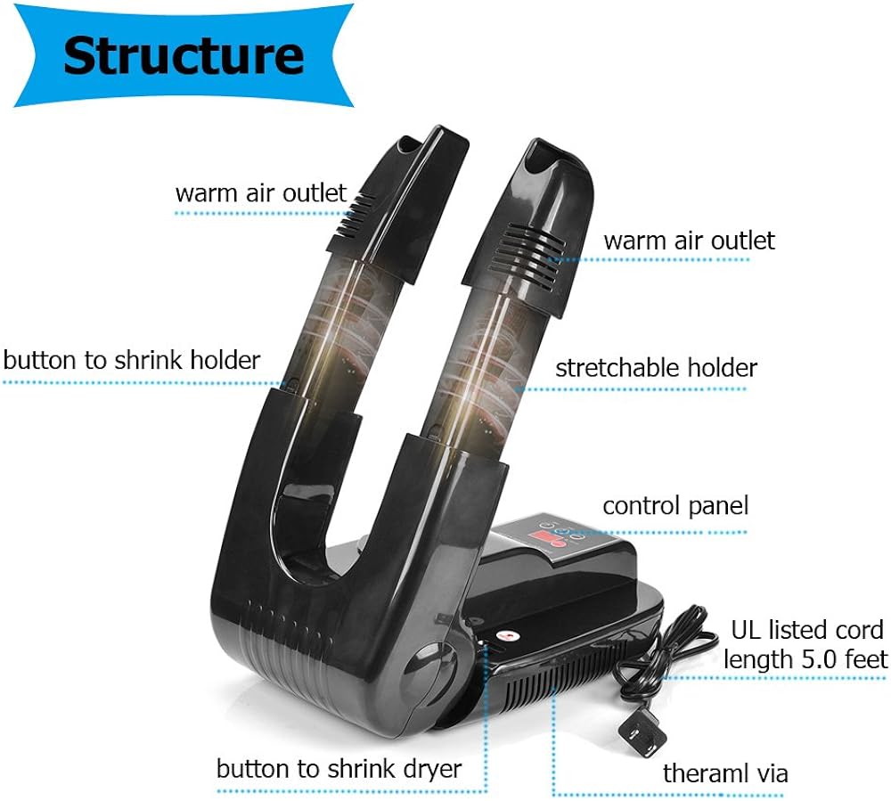 [Smart Version] Boots and Shoes Dryer and Warmer with Timer, Reservation Functions, Portable Footware Heater Folding (110V): Shoes