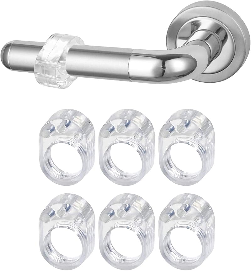 Ziranee Door Handle Bumpers 6 PCS PVC Transparent Wall Protectors