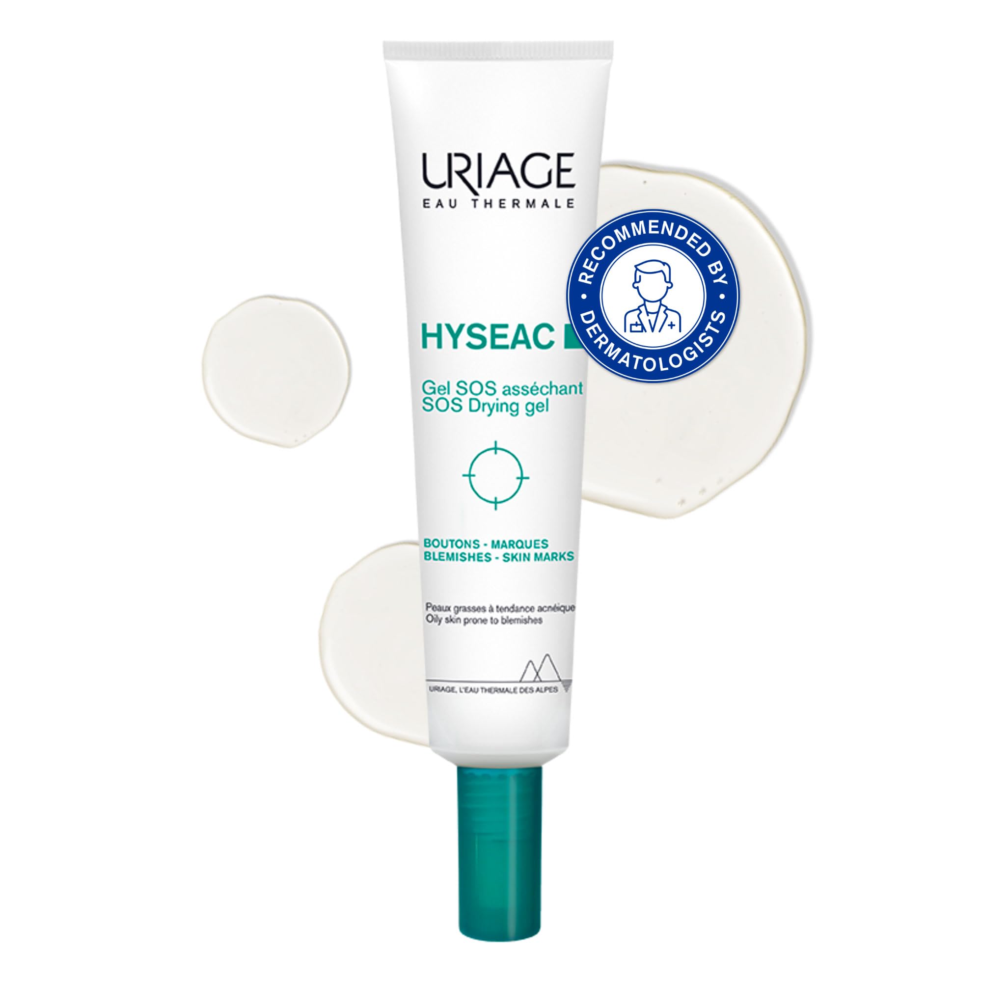 Uriage Hyseac SOS Drying Gel with 5.7% AHA & BHA, 15ml - Dries, Purifies & Reduced Blemishes - Visible Efficacy in 4H - For Pimples & Blemishes - Invisible & Protective Patch Effect - Fragrance-free