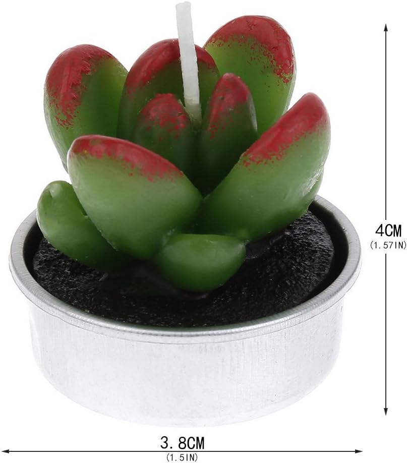 FANTESI 12 Pcs Cactus Candles, Handmade Cactus Succulent Cactus Tealight for Spa Home Party Wedding Decoration Gifts(Style 1) - Image 3
