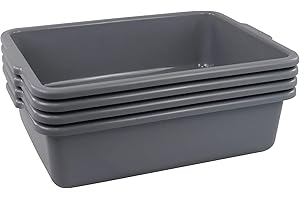 Cand Grey Commercial Bus Tubs, 22 L Plastic Bus Box/Utility Box, 4 Packs
