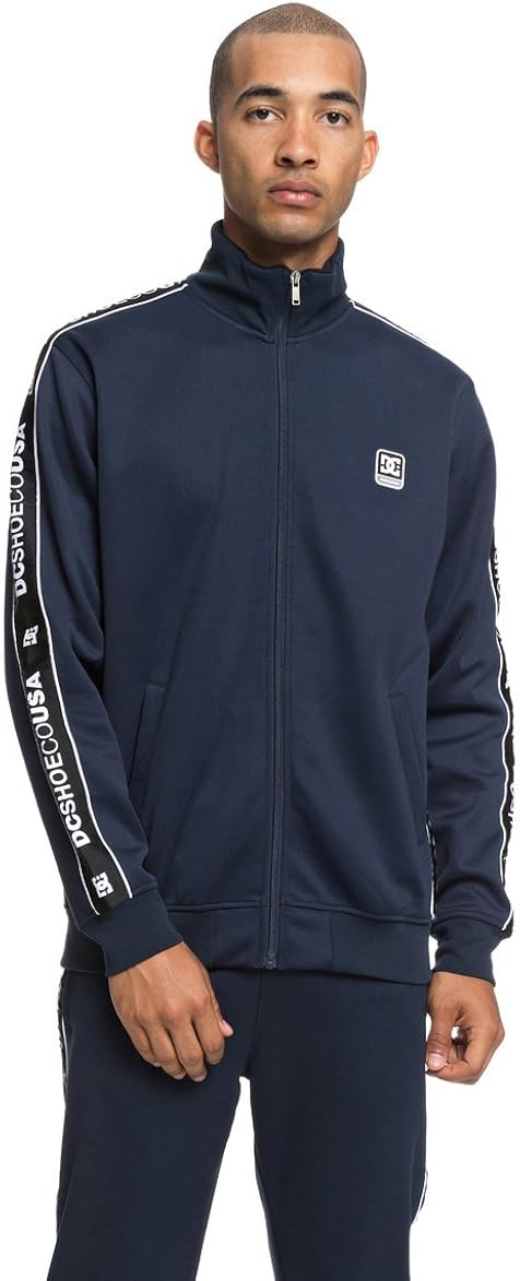 DC Men's Bellingham Track Fleece Jacket, Black iris: Clothing
