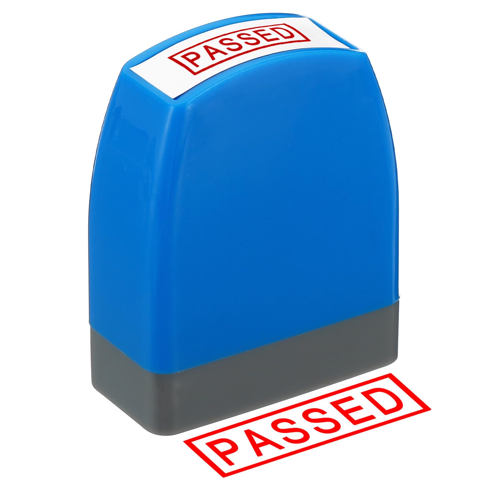 PATIKIL Passed Stamp Self Inking, Red Ink Office Stamps Pre Inked Message Stamp Refillable Business Stamp Style 1, Blue — image 1