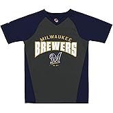 Outerstuff MLB Boys Youth (8-20) Milwaukee Brewers Bottom of The 9th Short Sleeve V-Neck T-Shirt