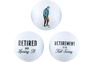Heartfelt Collection Retirement Gift Golf Ball Gift Set with Vintage Golfing Artwork, 3 Pack, Full Swing