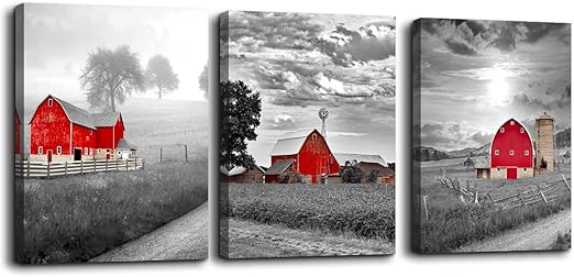 Farm Road Canvas Blue Sky Landscape Wall Art Picture Home Decor