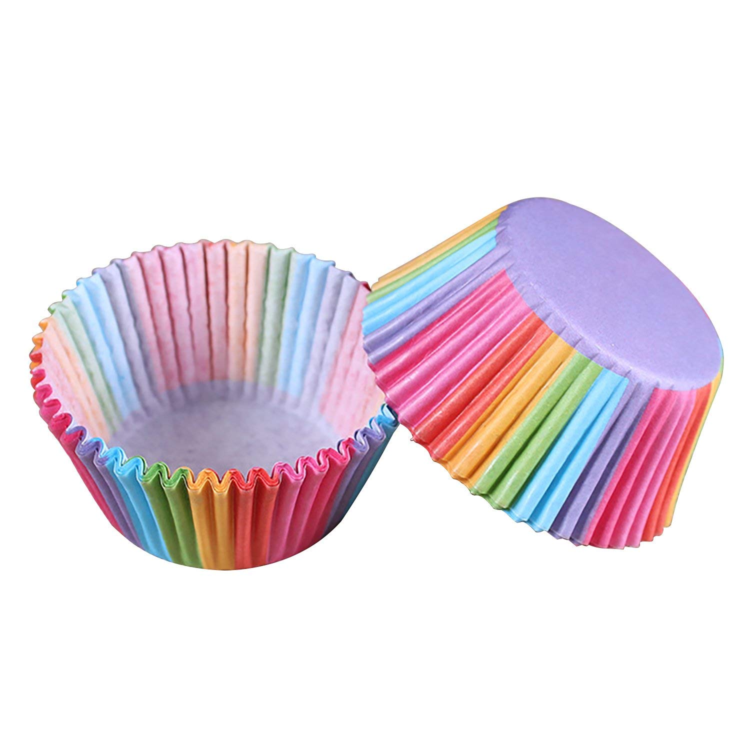 Download for wholesale Jowneel New 100 x Rainbow Cupcake Cases Cake Baking Muffin Dessert Wedding Party ...