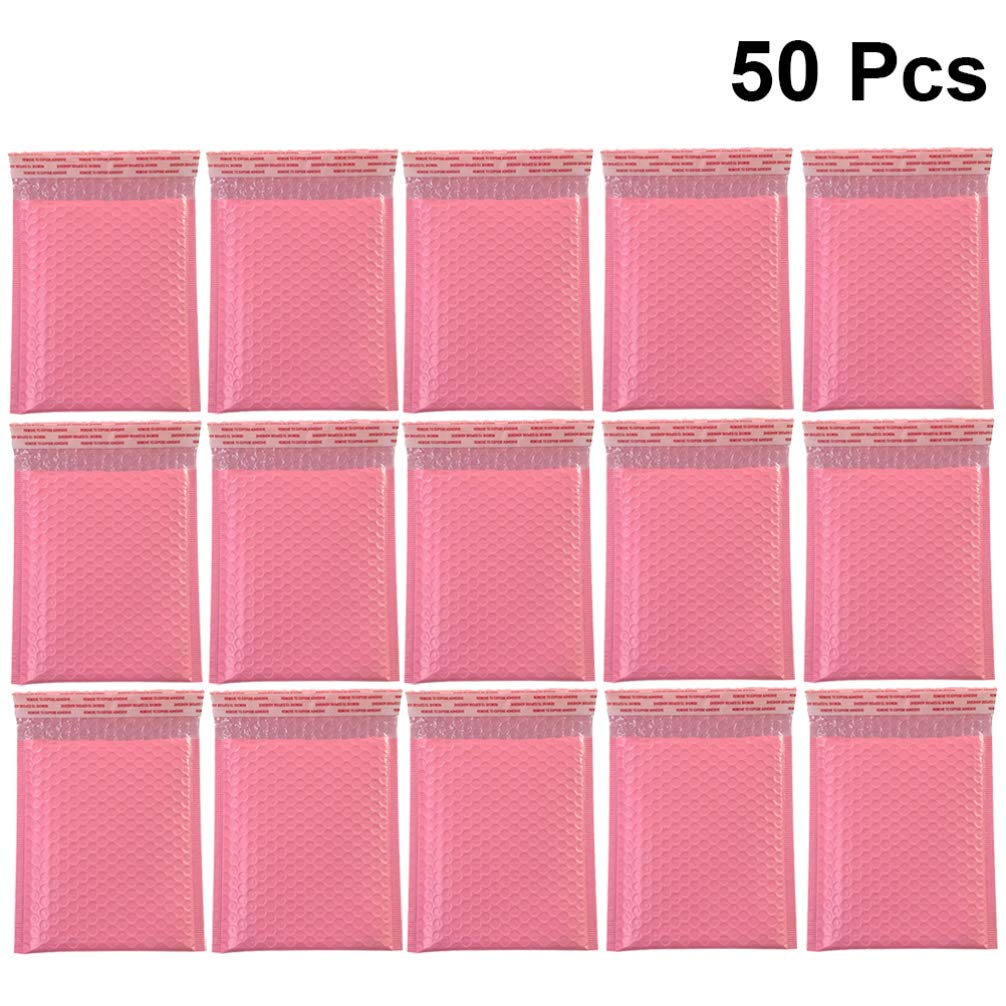 50pcs Practical Bubble Storage Bag Shockproof Express Packaging Bag Bubble Pouch for Home Shop Office (Pink, 20x15cm) - Image 3