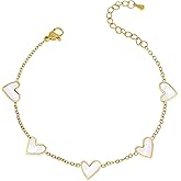 Frigotine Gold Dainty Heart Bracelet for Women, Cute Colorful Love Adjustable Bracelets Christmas Valentine's Day Birthday Accessories Fashion Jewelry Gift for Her