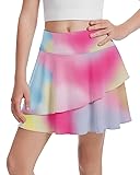 Soneven Girl's Skorts Tennis Skirts with Shorts