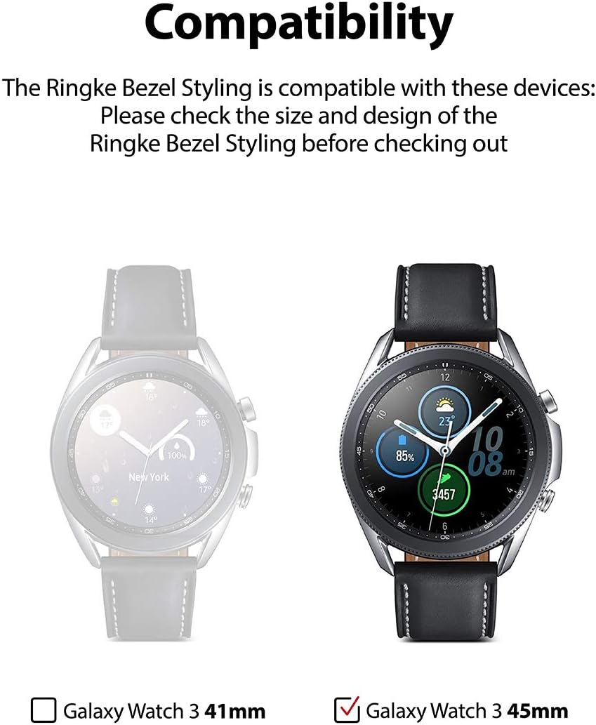 Ringke Bezel Styling for Galaxy Watch 3 45mm Bezel Ring Adhesive Cover Scratch Protection for Galaxy Watch 3 45mm Accessory - Image 4