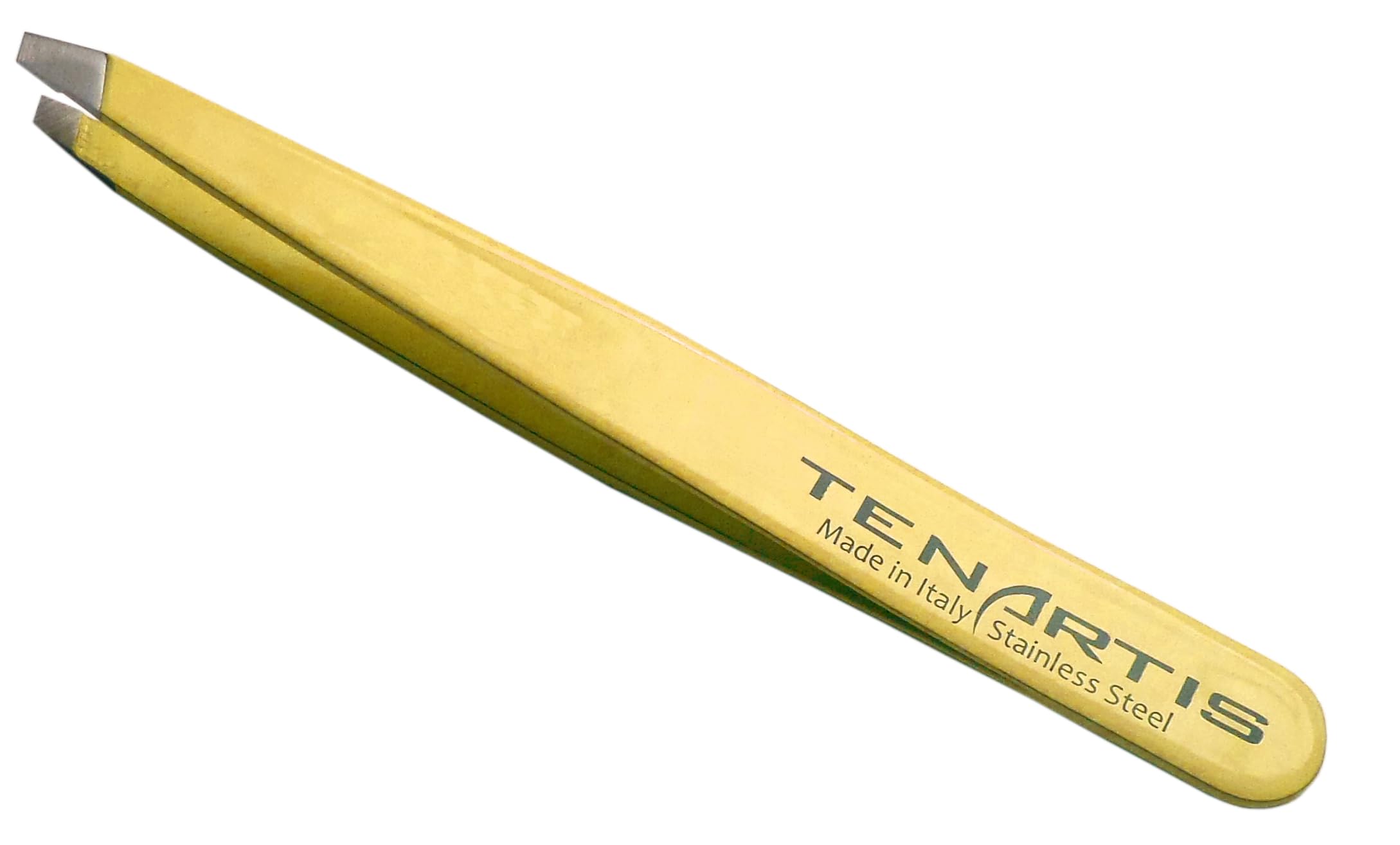 Tenartis 191 Yellow Slant Hair Tweezers Stainless Steel - Made in Italy