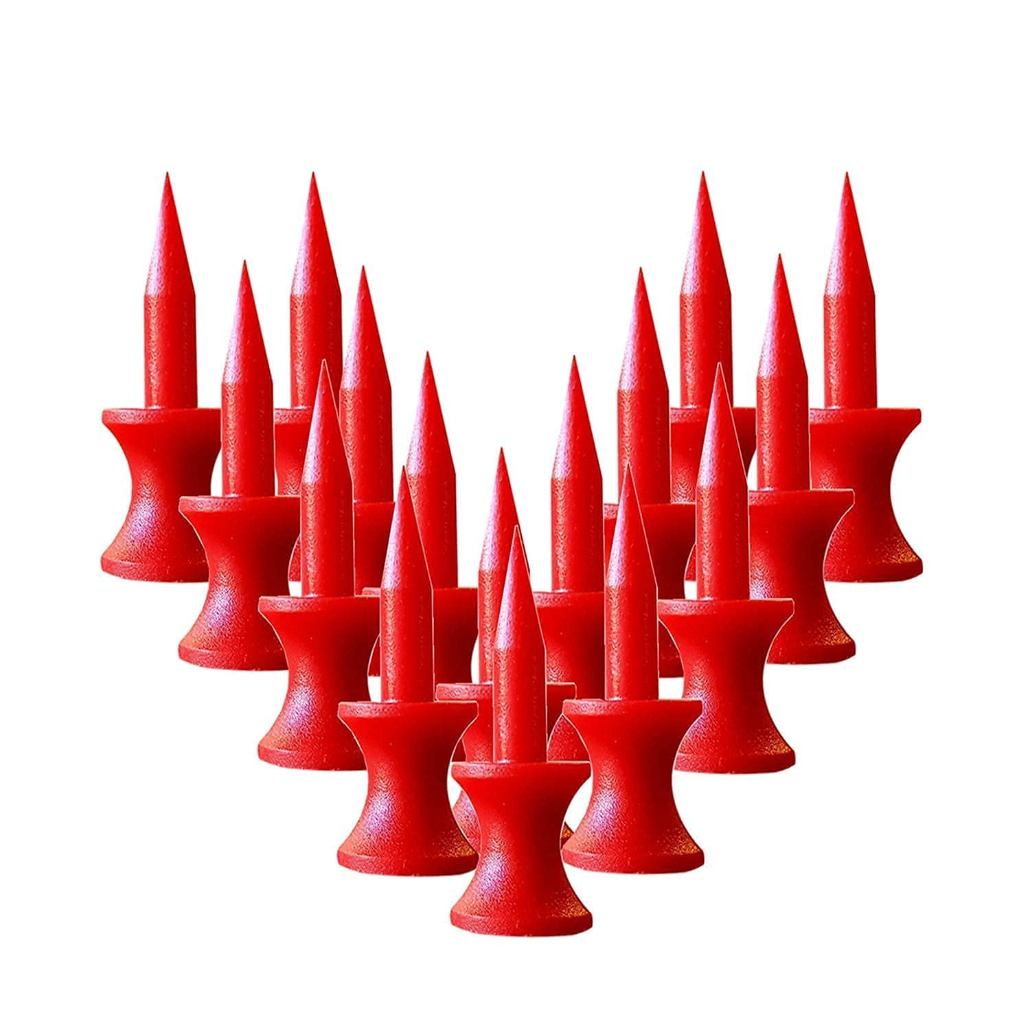 FINGER TEN Golf Tees Plastic Step Down Unbreakable 1 1/4 inch 50 Pack,Golf Tees Castle Durable Portable Professional for Golf Practice (All 1 1/4'' In Red)