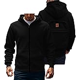 Backpack Hoodie For Men Winter Full Zip Jackets Long Sleeve Lightweight Travel Sweatshirts With Backpack Pockets