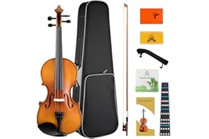 Yasisid Violin Stringed Musical Instruments,For Beginner & Adults,with Hard Case,Bow, Rosin,Shoulder Rest,Extra Strings,Violin Full Set 1/4
