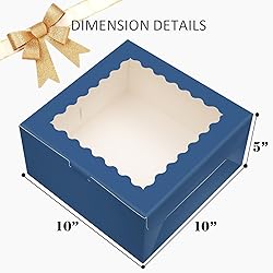 Bakepacker 36pcs 10x10x5 Inches Ink Blue Cake Boxes