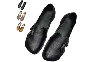 Women's Leather Soft-Soled Non-Slip Shoes Orthopedic Comfortable Slip-On Loafers Women Casual Slip-On Shoes