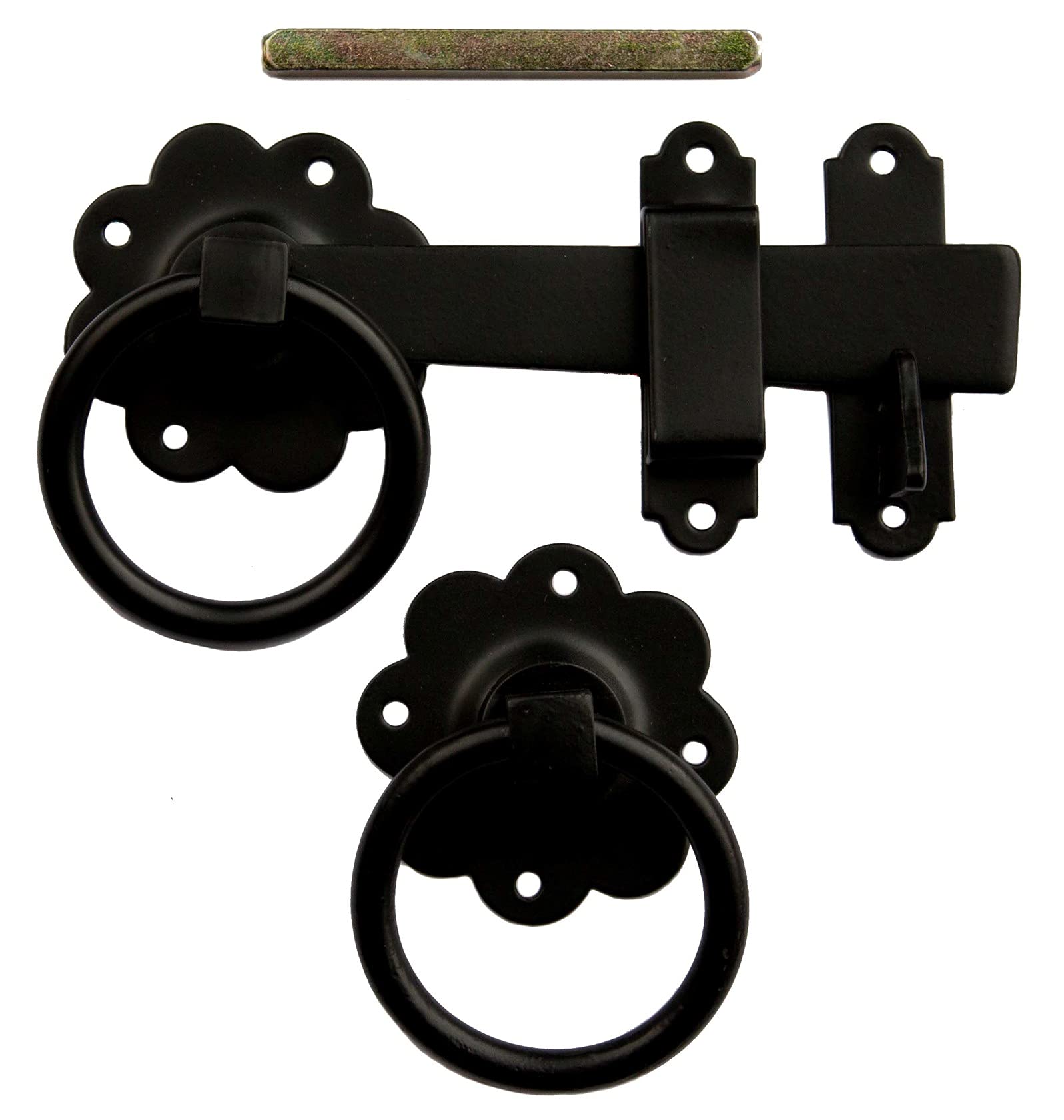 Perrys 125mm 5" No.1136 Plain Ring Handled Gate Latches Black