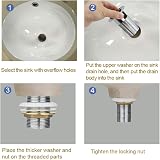 Oladwolf Chrome Basin Sink Waste Pop Up Click Clack Plug Slotted with Overflow view 6