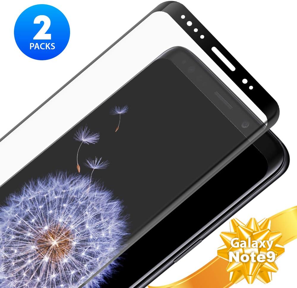 QEONIX Galaxy Note 9 Screen Protector - Real HD Full Frame Tempered Glass, 3D Touch, 9H Hardness, Case Friendly [2-Pack]