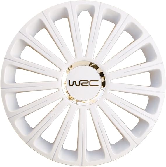 WRC 007445 Hubcaps 15 Inches White Pack of 4 Car Wheel Trims (Set of