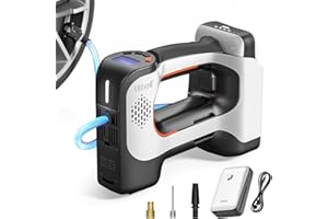 Litheli Cordless Air Compressor, 20V Portable Air Compressor, Cordless Tire Pump for Car, Bike, Sport Ball, Battery Tire Inflator, 3 Nozzle Adapters, 150 PSI, with 2.0 Ah U-Battery