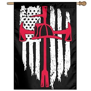 Reflective American Flag Firefighter Thin Red Line Fire Department Home Banner Flags Springtime 27